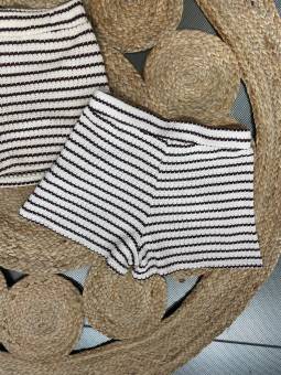 SHORT TIFFOSI BEIGE RAYAS...