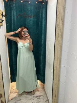 VESTIDO VERDE AGUA HEBILLA...