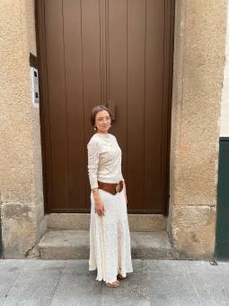 FALDA ESTILO BOHO BEIGE