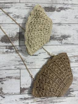 BOLSO RAFIA BEIGE / MARRON