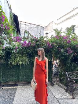 VESTIDO TIRANTES TEJA