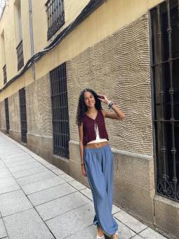 PANTALON BOMBACHO AZUL CIELO