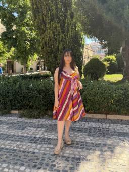 VESTIDO RAYAS DIAGONAL COLORES