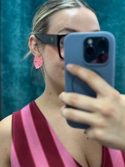 PENDIENTES HOJAS ROSAS
