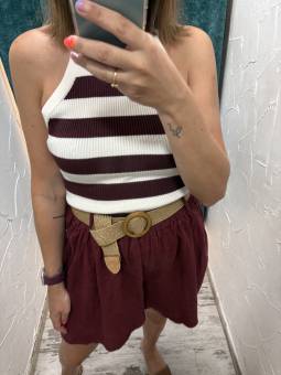 SHORT GRANATE LINO CINTURON...