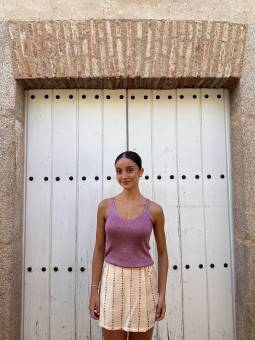 TOP DE BRILLO ROSA EMPOLVADO